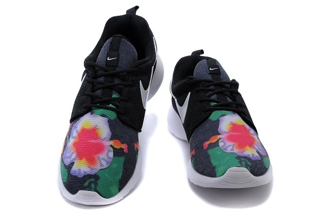 2015 Nike Roshe Run Black Red Green Women Shoes - Click Image to Close