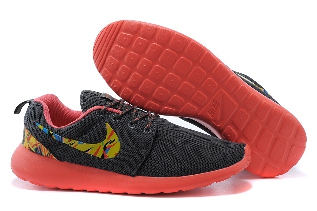 2015 Nike Roshe Run Black Red Women Shoes