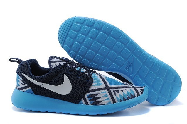 2015 Nike Roshe Run Blue Black Women Shoes