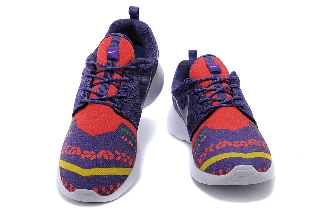 2015 Nike Roshe Run Deep Purple Red White Women Shoes