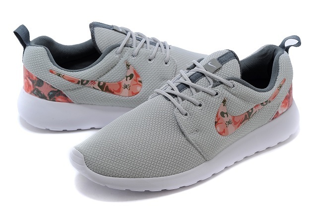 2015 Nike Roshe Run Grey Red Shoes - Click Image to Close