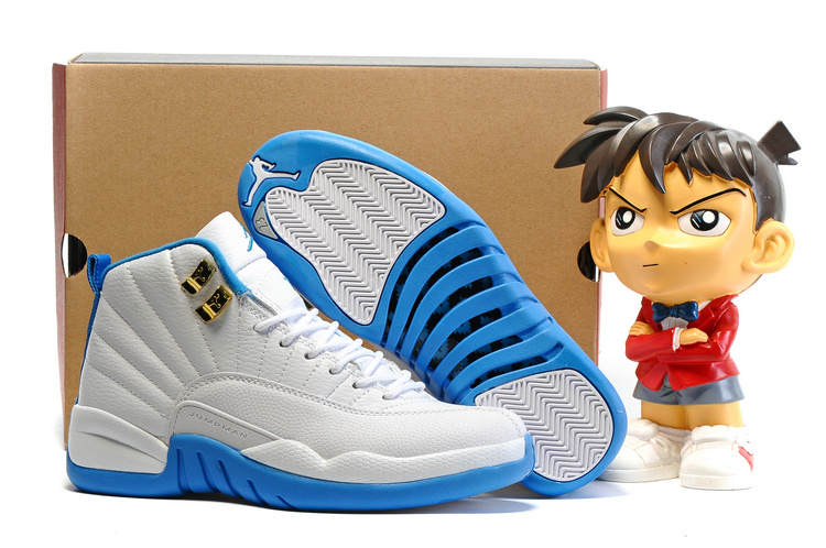 2016 Air Jordan 12 GS White University Blue Melo 2016 Air Jordan 12 GS White University Blue Melo