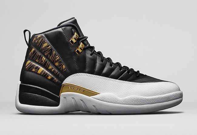 2016 Air Jordan 12 Gold Wings Black Metallic Gold White - Click Image to Close