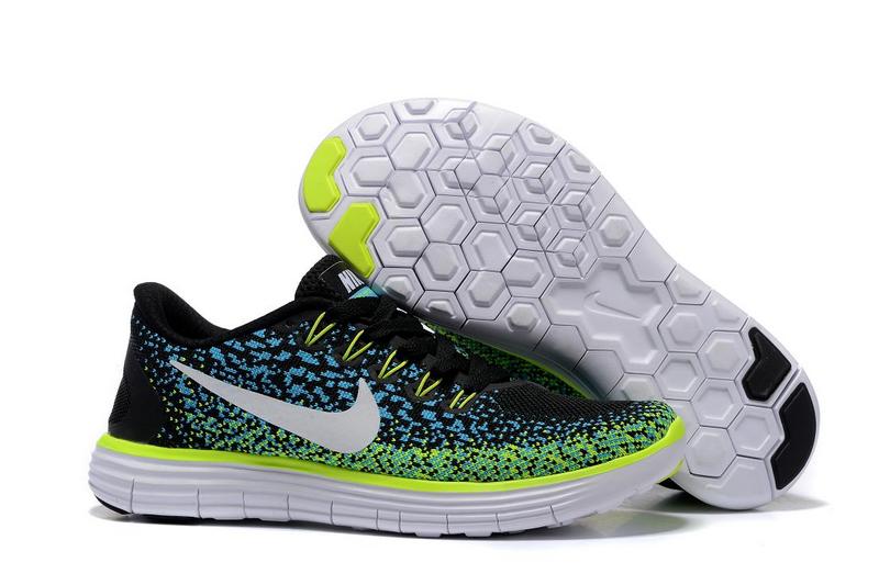 2016 Nike Free DN Distance Black Blue Fluorscent White Women Shoes - Click Image to Close