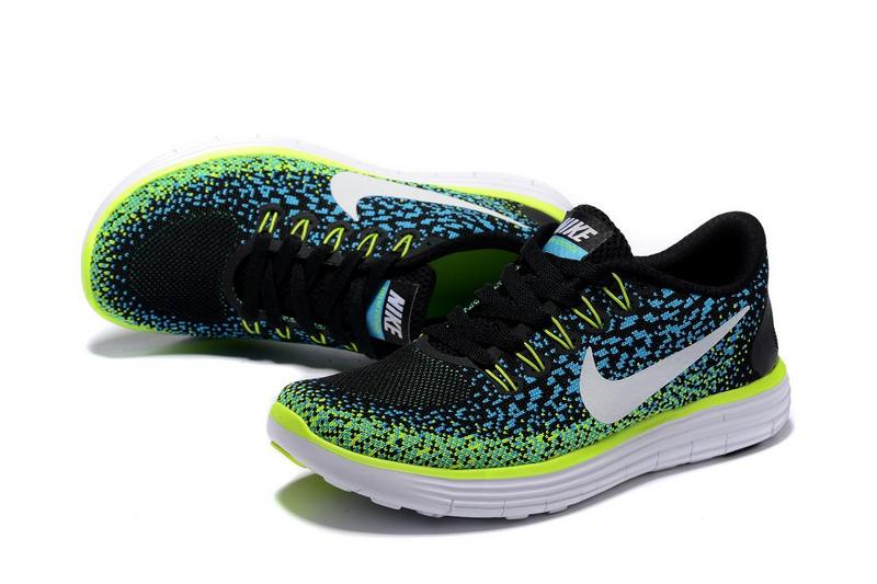 2016 Nike Free DN Distance Black Blue Fluorscent White Women Shoes