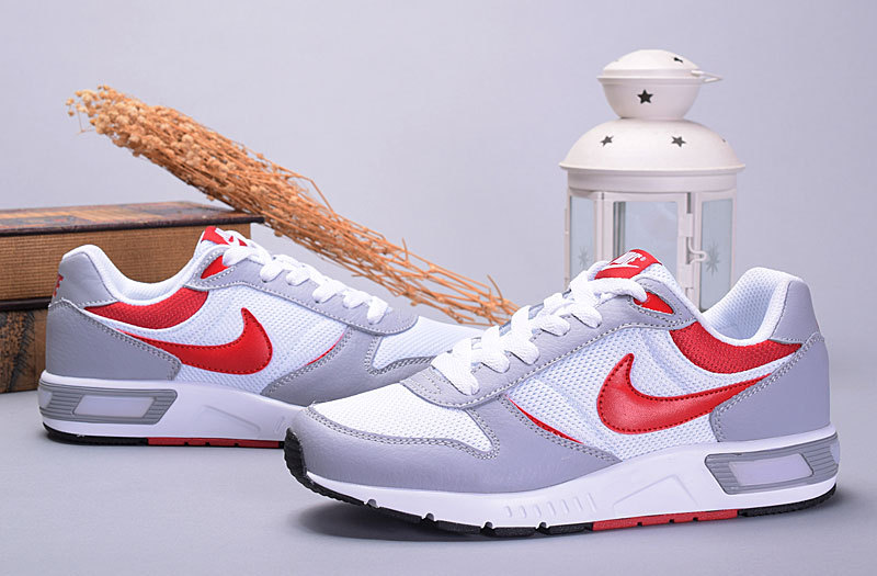 2016 Nike NightGazer White Grey Red Women Shoes - Click Image to Close