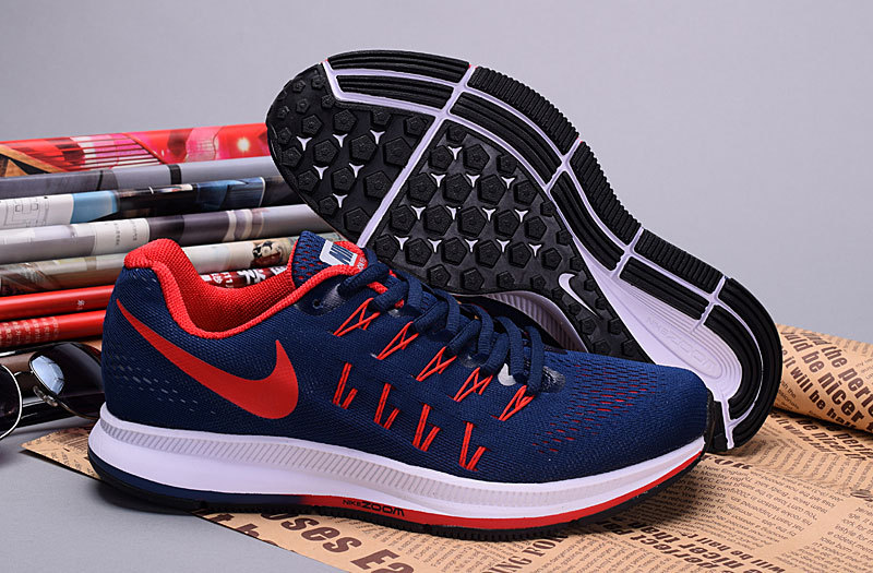 2016 Nike Zoom Pegasus 33 Deep Blue Red Shoes