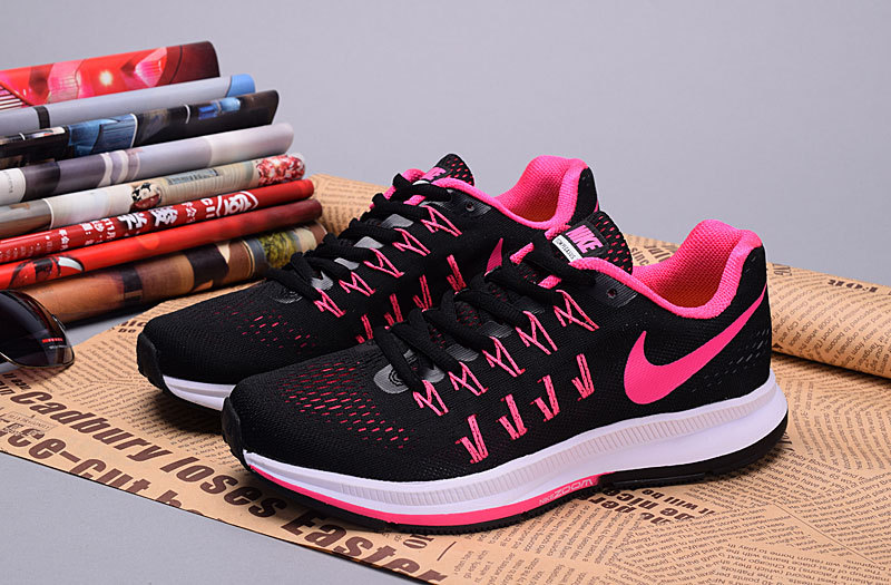 2016 Nike Zoom Pegasus 33 Women Black Pink Shoes - Click Image to Close