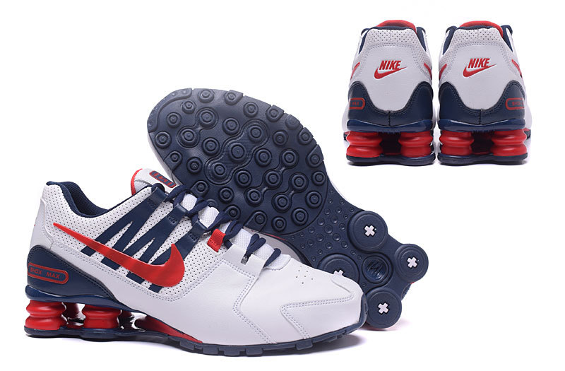 2017 Nike Shox Avenue White Blue Red Shoes - Click Image to Close