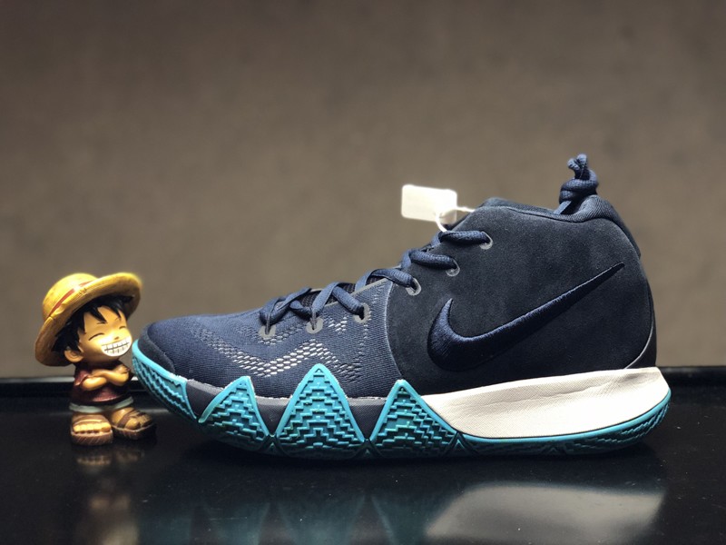 2018 New Release Nike Kyrie 4 Dark Obsidian Black Basketball Shoes - Click Image to Close