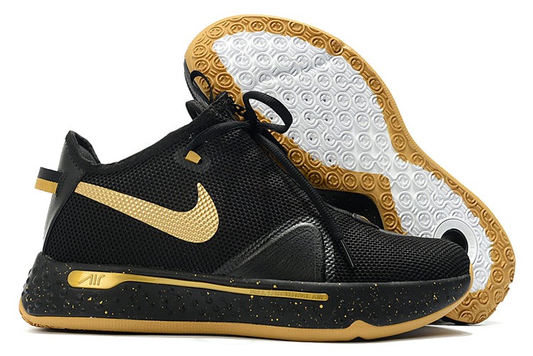 2020 Nike Paul George 4 Black Gold Shoes