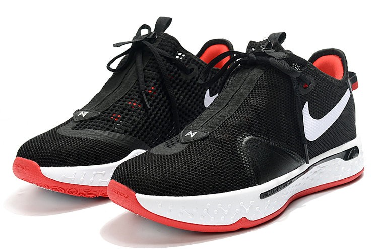 2020 Nike Paul George 4 Black White Red Shoes