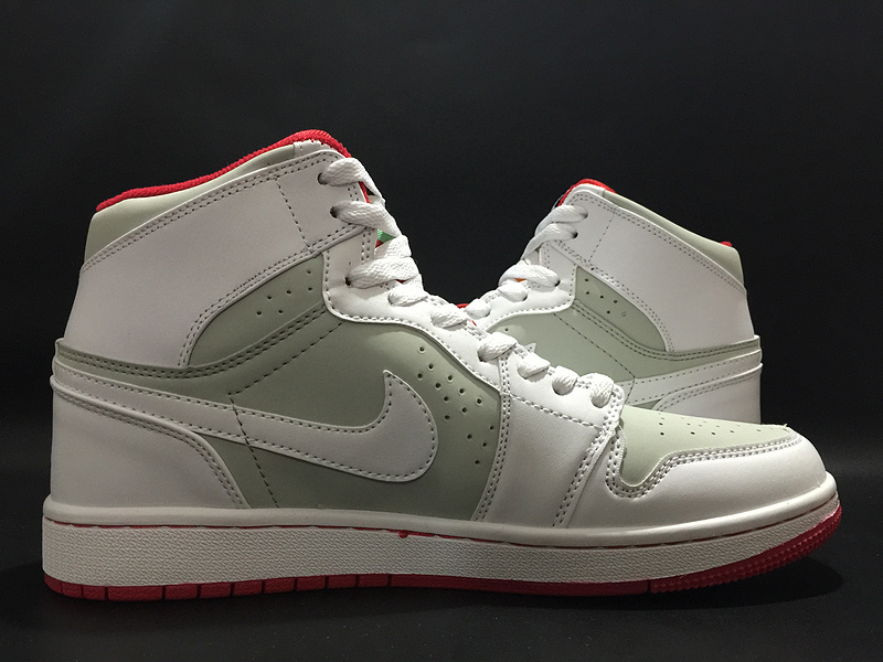 Air Jordan 1 Mid HareWhite Grey Red Lover Shoes