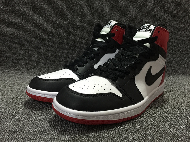 Air Jordan 1 OG Black Toe Black White Red Shoes - Click Image to Close