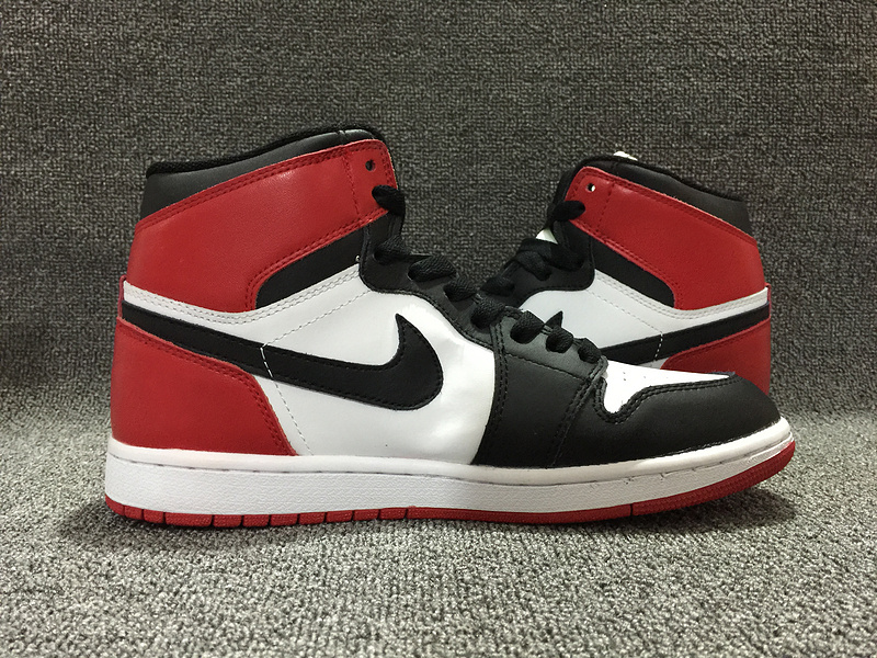 Air Jordan 1 OG Black Toe Black White Red Shoes - Click Image to Close