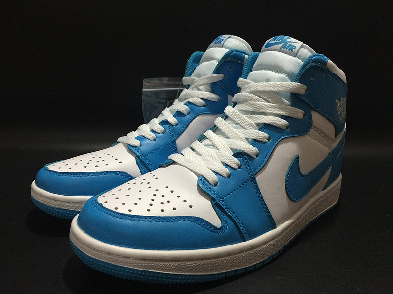 Air Jordan 1 GS UNC Blue White Shoes - Click Image to Close