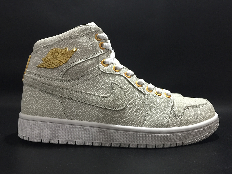 Air Jordan 1 Pinnacle White Gold Shoes