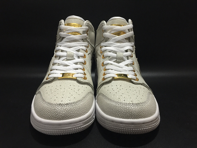 Air Jordan 1 Pinnacle White Gold Shoes - Click Image to Close