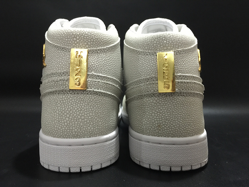 Air Jordan 1 Pinnacle White Gold Shoes - Click Image to Close