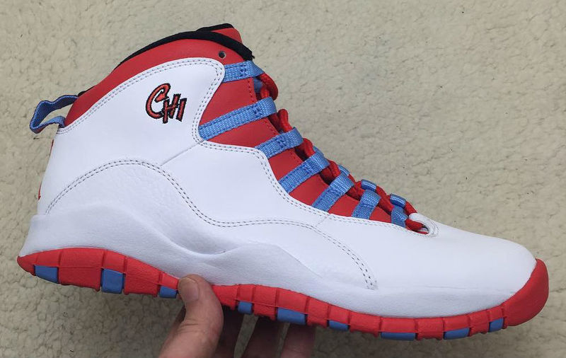 Air Jordan 10 Chicago Flag White Light Crimosn University Blue Black