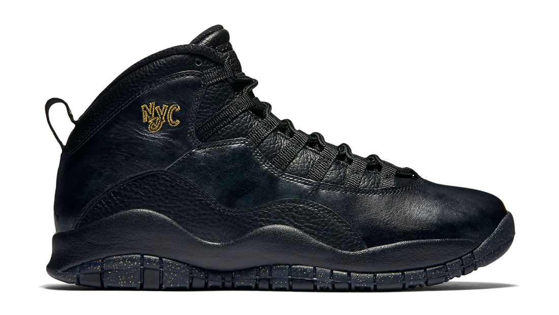 Air Jordan 10 NYC Black Black Dark Grey Metallic Gold