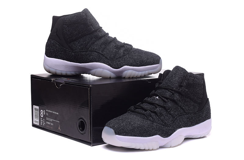 Air Jordan 11 GS Wool Dark Grey Metallic Silver Black - Click Image to Close