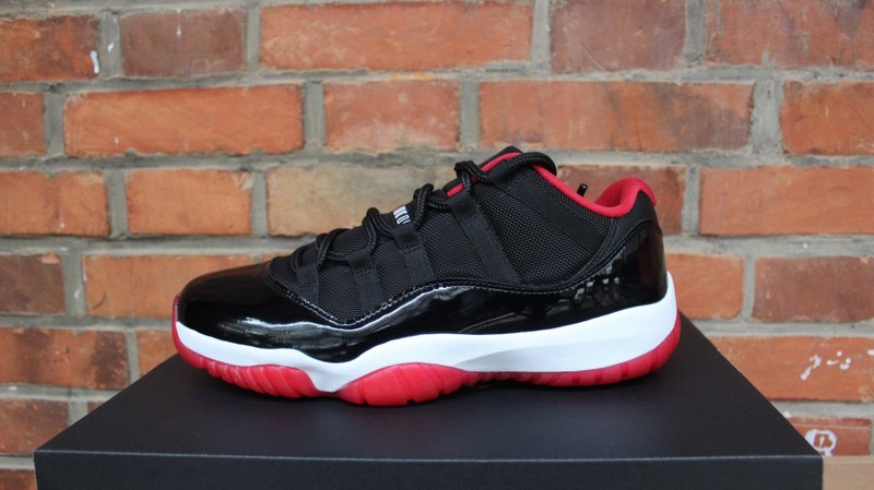 Air Jordan 11 Low Bred GS Black Red Shoes - Click Image to Close