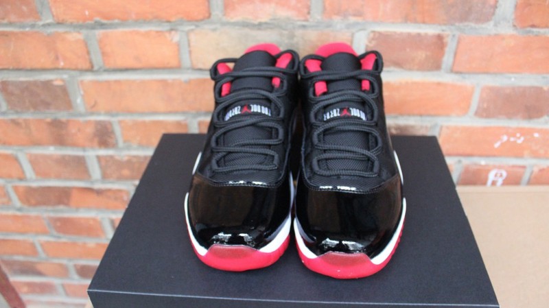 Air Jordan 11 Low Bred GS Black Red Shoes - Click Image to Close