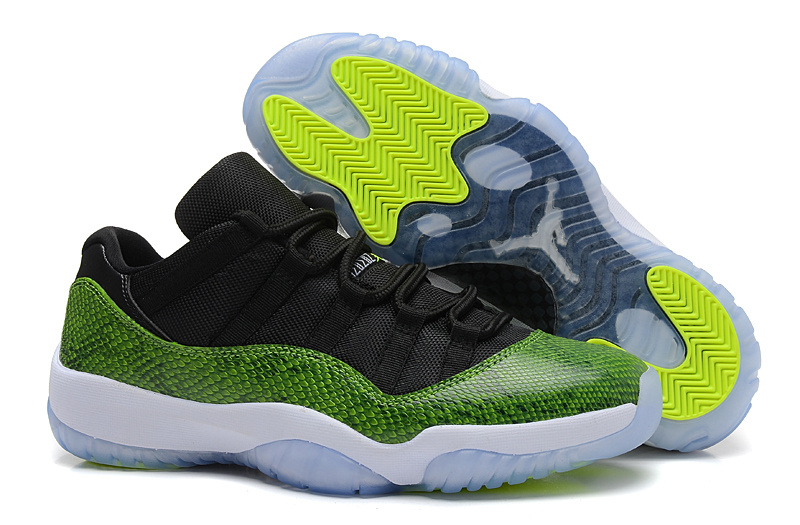 Air Jordan 11 Low Green Snakeskin - Click Image to Close