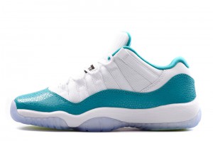 Air Jordan 11 Retro Low Aqua White Turbo Green Volt Ice Black - Click Image to Close