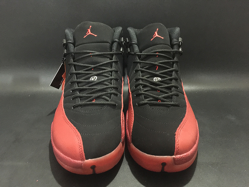 Women Air Jordan 12 Flu Game Black Red Shoes - Click Image to Close