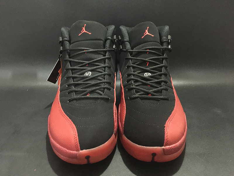 Women Air Jordan 12 Flu Game Black Red Shoes