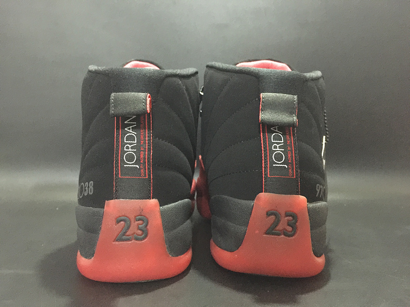 Women Air Jordan 12 Flu Game Black Red Shoes - Click Image to Close