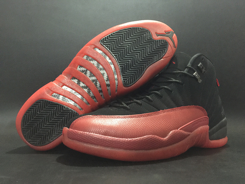 Women Air Jordan 12 Flu Game Black Red Shoes