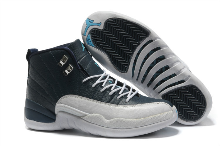 Air Jordan 12 Retro Obsidian White French Blue University Blue For Sale - Click Image to Close