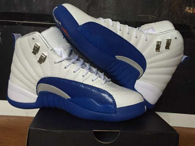 Air Jordan 12GS White Blue Shoes