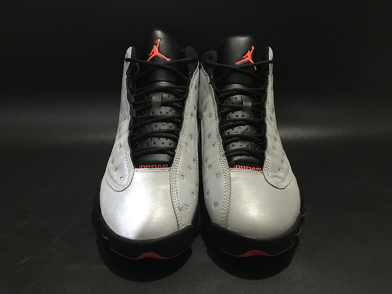 Air Jordan 13 Reflective White Black Red Shoes - Click Image to Close