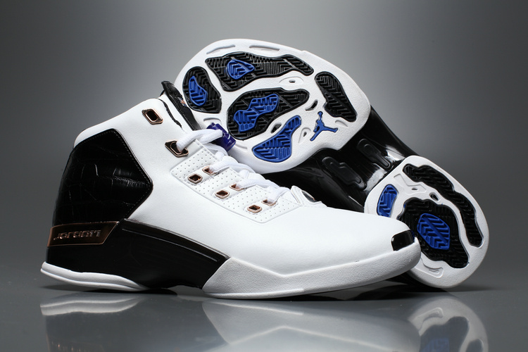 Air Jordan 17 GS Copper White Metallic Copper Coin Black Sport Royal - Click Image to Close