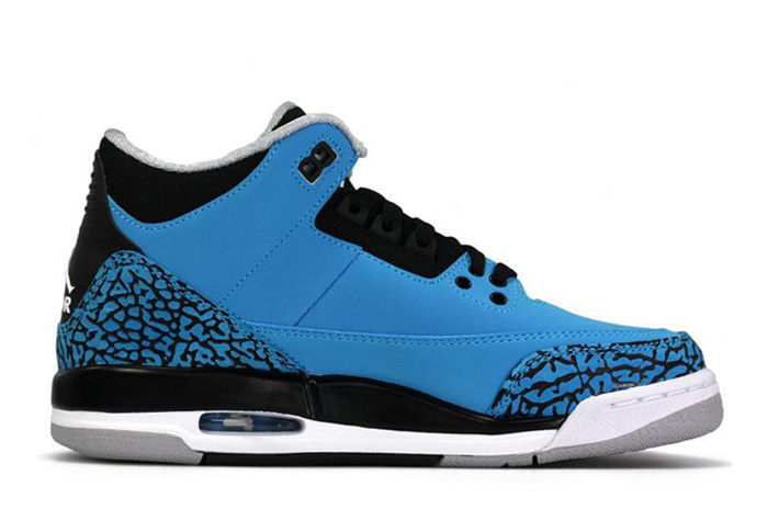 Air Jordan 3 Retro Dark Powder Blue White Black Wolf Grey For Sale