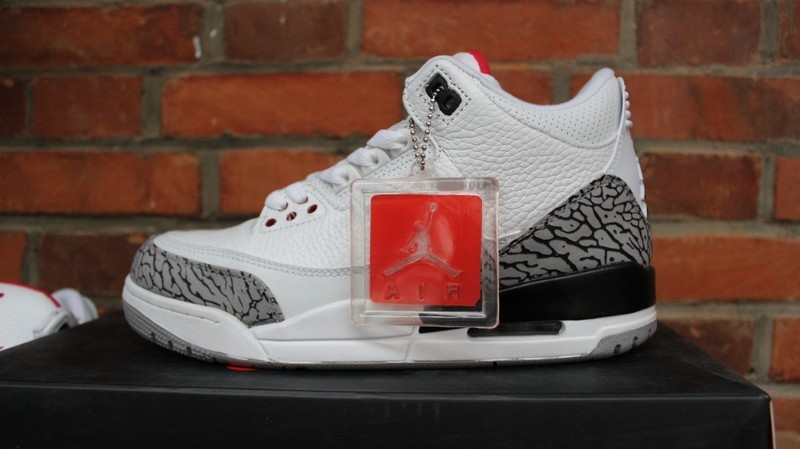 Air Jordan 3 White Cement Red GS Shoes - Click Image to Close