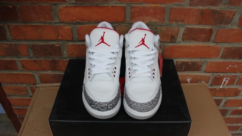 Air Jordan 3 White Cement Red Shoes - Click Image to Close