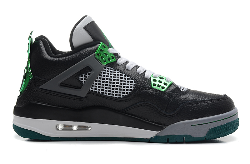 Air Jordan 4 Retro Oregon Ducks Black Metallic Oregon Gren Grey White