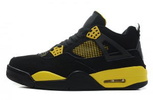 Air Jordan 4 Retro Thunder Black White Tour Yellow