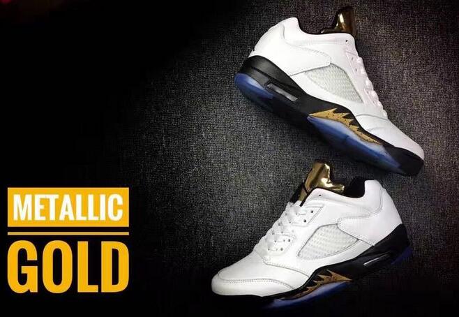 Air Jordan 5 Low White Metallic Gold - Click Image to Close