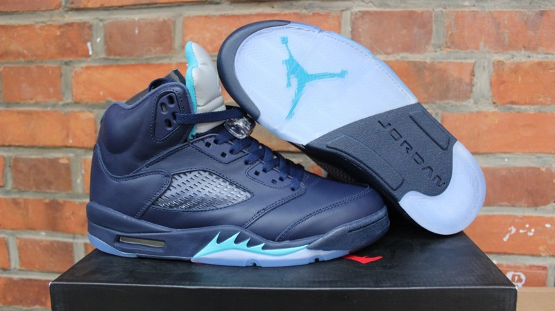 Air Jordan 5 Midnight Navy Blue Shoes