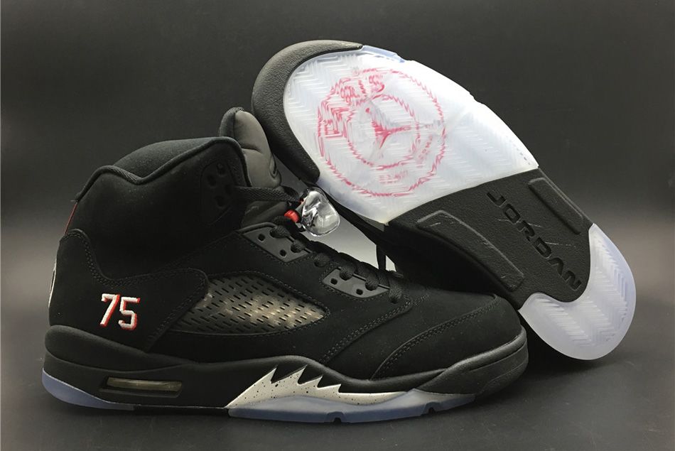 Air Jordan 5 PSG Black White Challenge Red Shoes