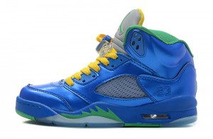 Air Jordan 5 Retro Easter Metallic Blue Yellow Green