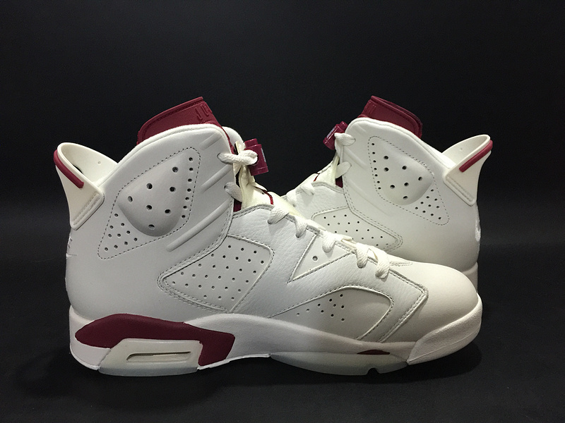 Air Jordan 6 Maroon White Red Shoes