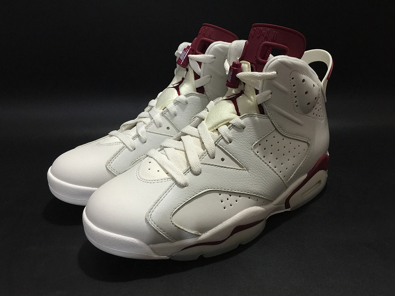 Air Jordan 6 Maroon White Red Shoes