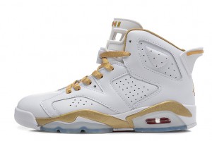 Air Jordan 6 Retro Gold Medal White Gym Red Metallic Gold Sail